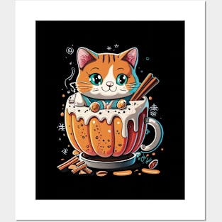 Cute Cat Pumpkin Spice Posters and Art